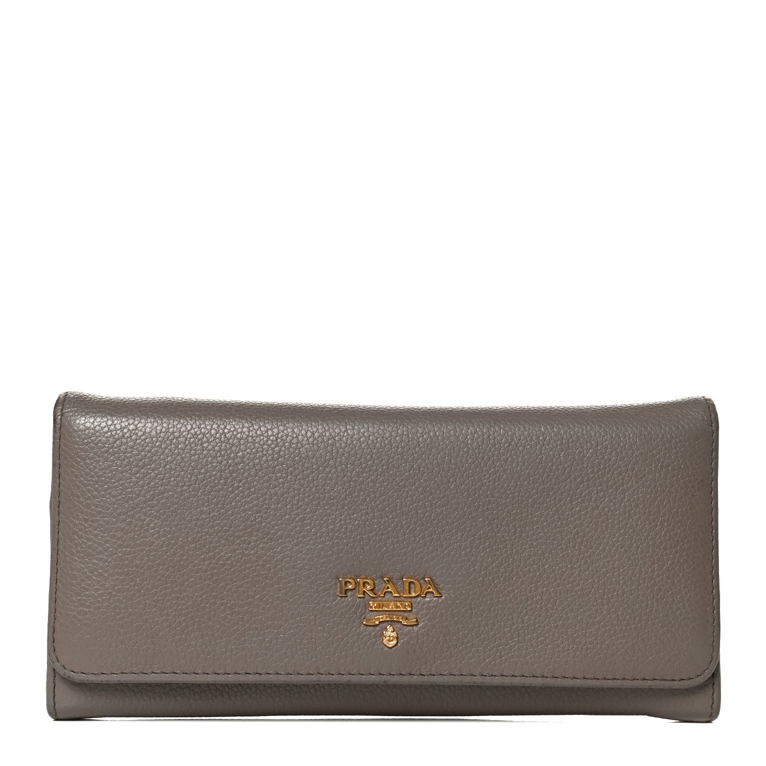 Prada Vitello Daino Metal Continental Flap Wallet Argilla 1 of 14