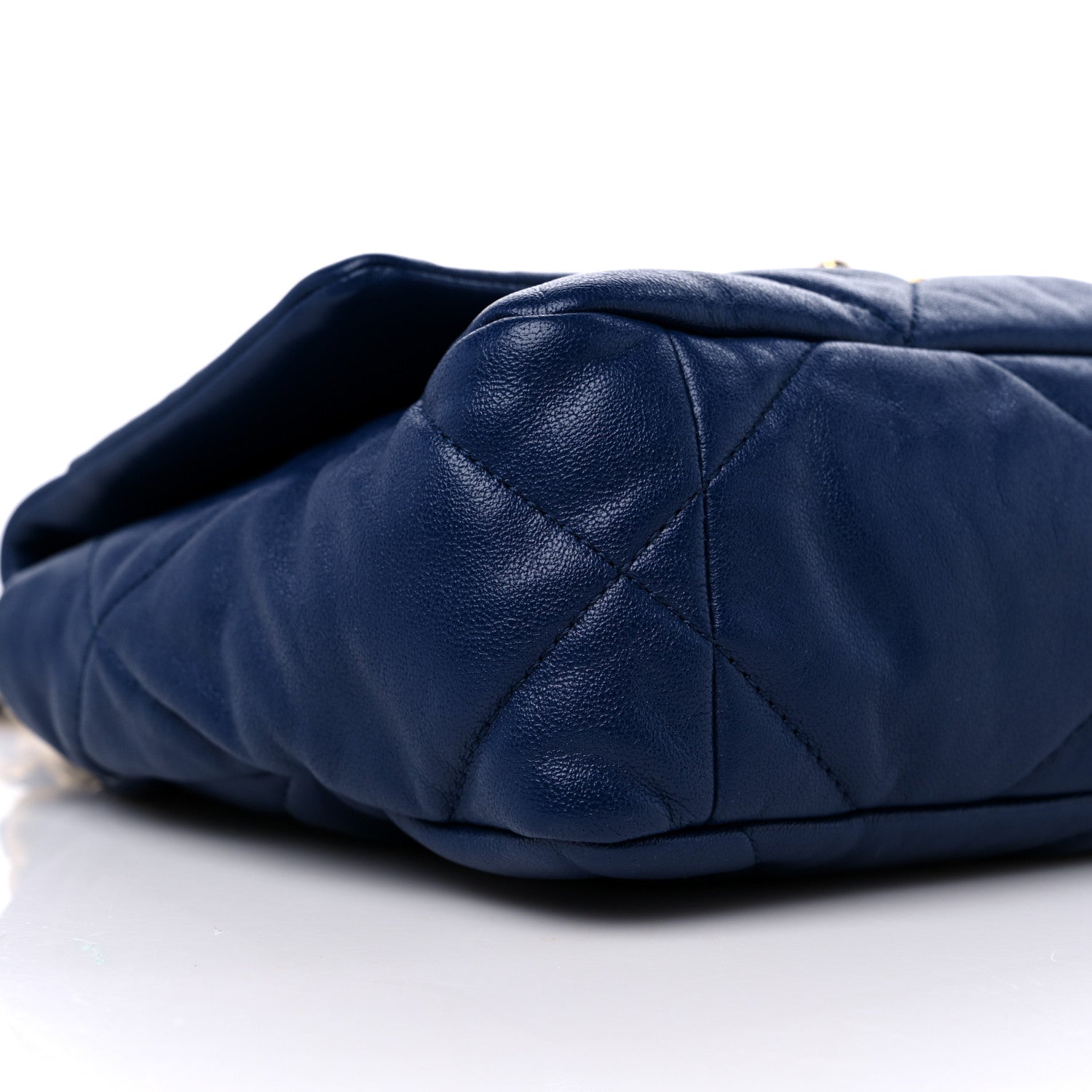 Chanel Goatskin Quilted Medium Chanel 19 Flap Dark Blue 8 of 9