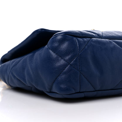 Chanel Goatskin Quilted Medium Chanel 19 Flap Dark Blue 8 of 9