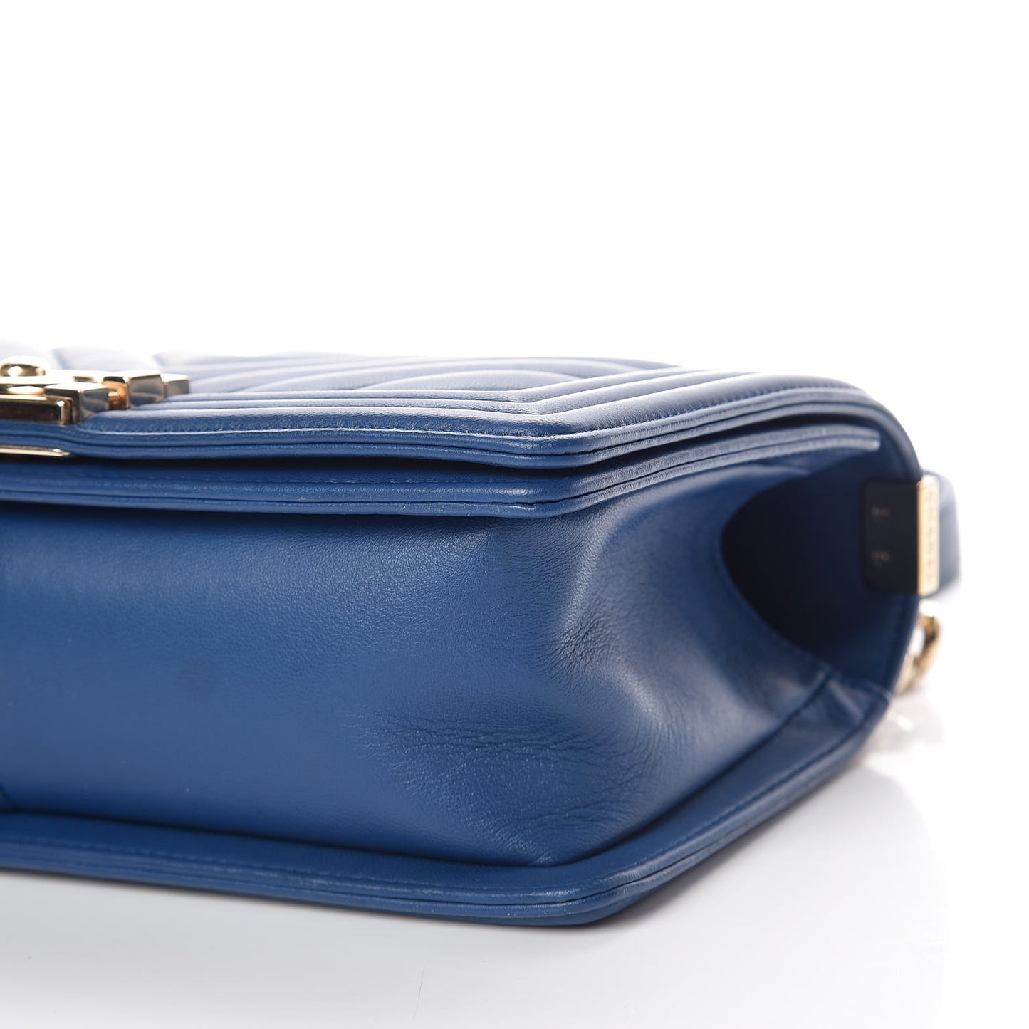 Lambskin Chevron Quilted Medium Boy Flap Blue