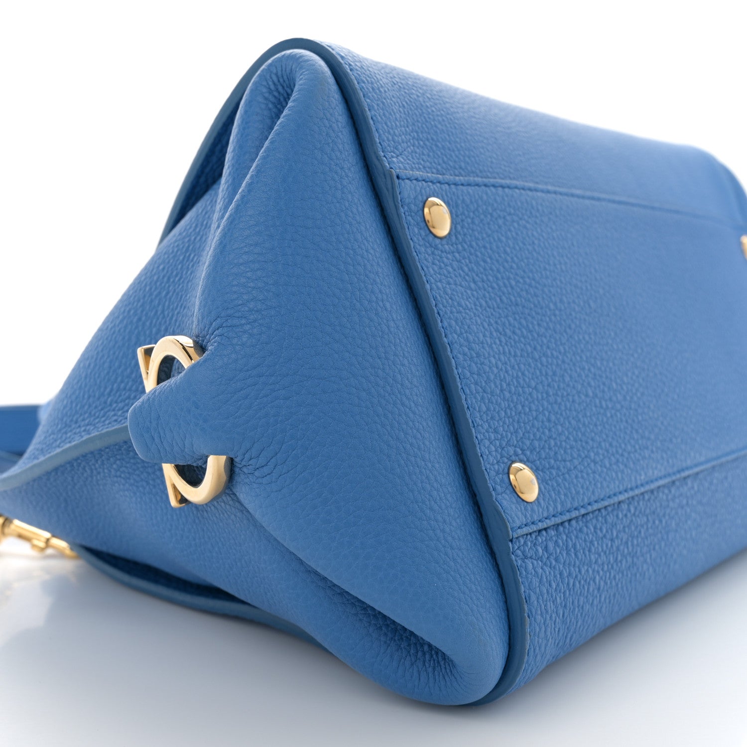 Salvatore Ferragamo Grained Calfskin Sofia Satchel Blue 9 of 14