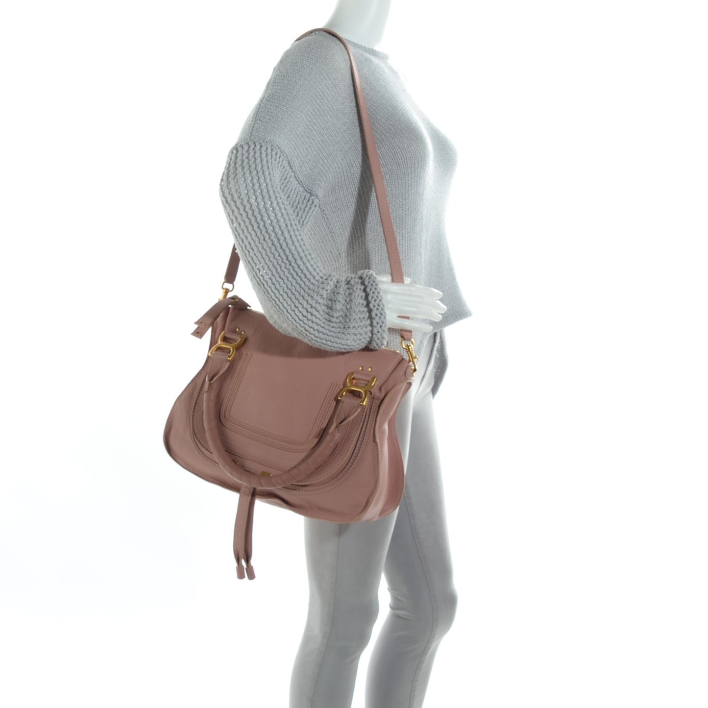 Calfskin Medium Marcie Satchel Anemone Pink