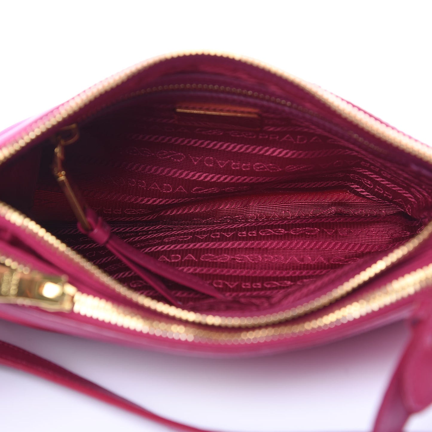 Tessuto Nylon Soft Calf Double Zip Crossbody Bag Ibisco