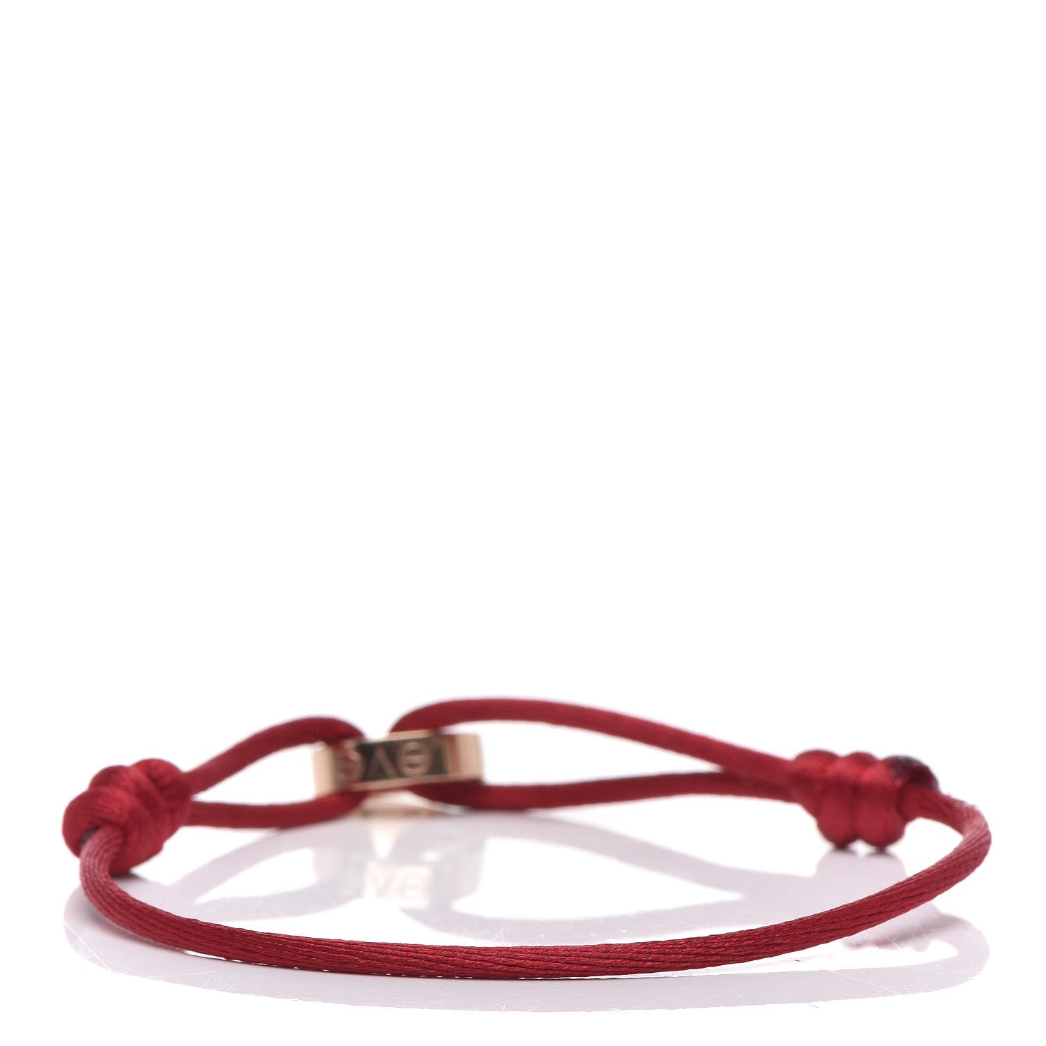 Cartier 18K Pink Gold Diamond Charity LOVE Adjustable Cord Bracelet Red 3 of 4