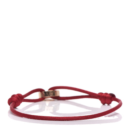 Cartier 18K Pink Gold Diamond Charity LOVE Adjustable Cord Bracelet Red 3 of 4
