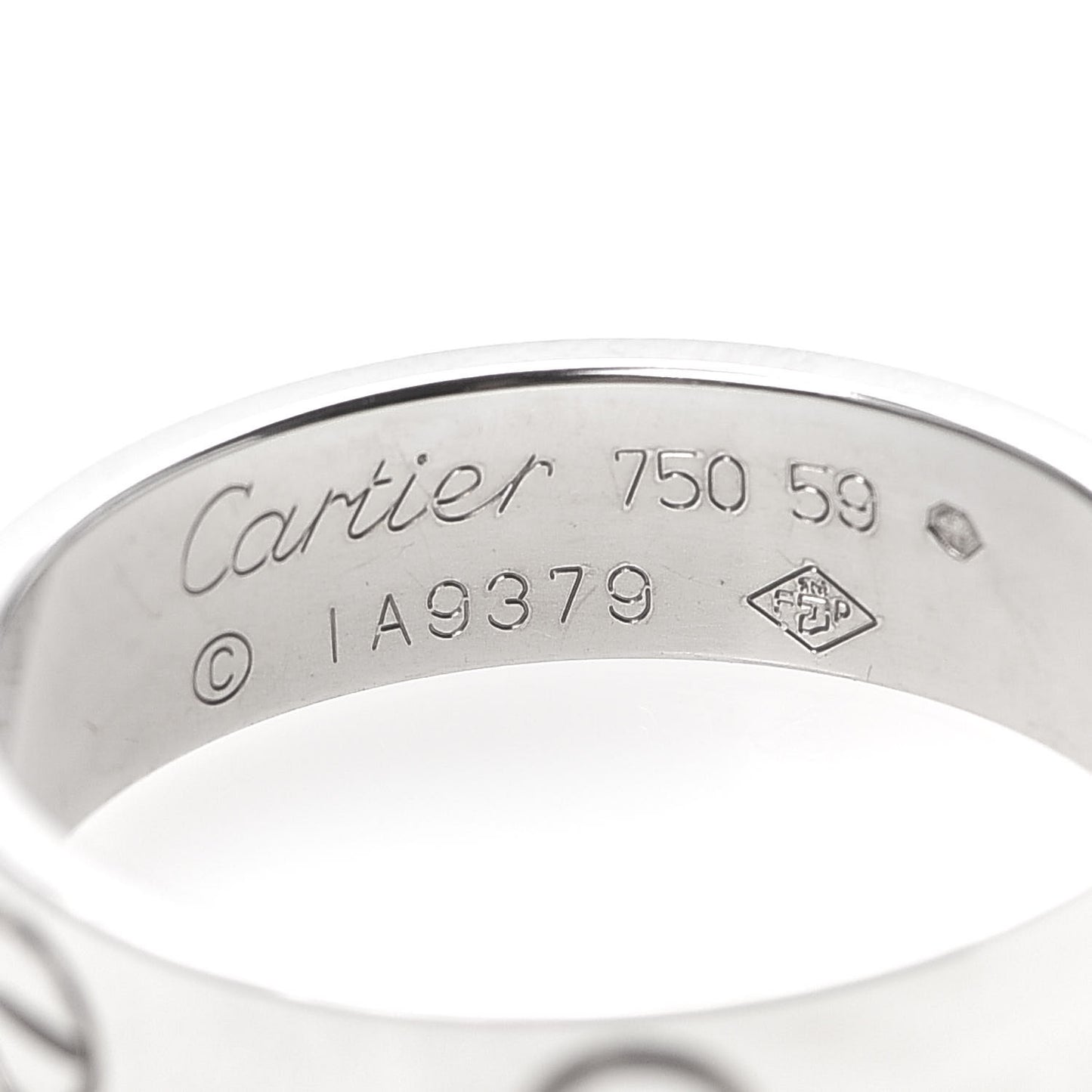 18K White Gold 5.5mm LOVE Ring 59 8.75
