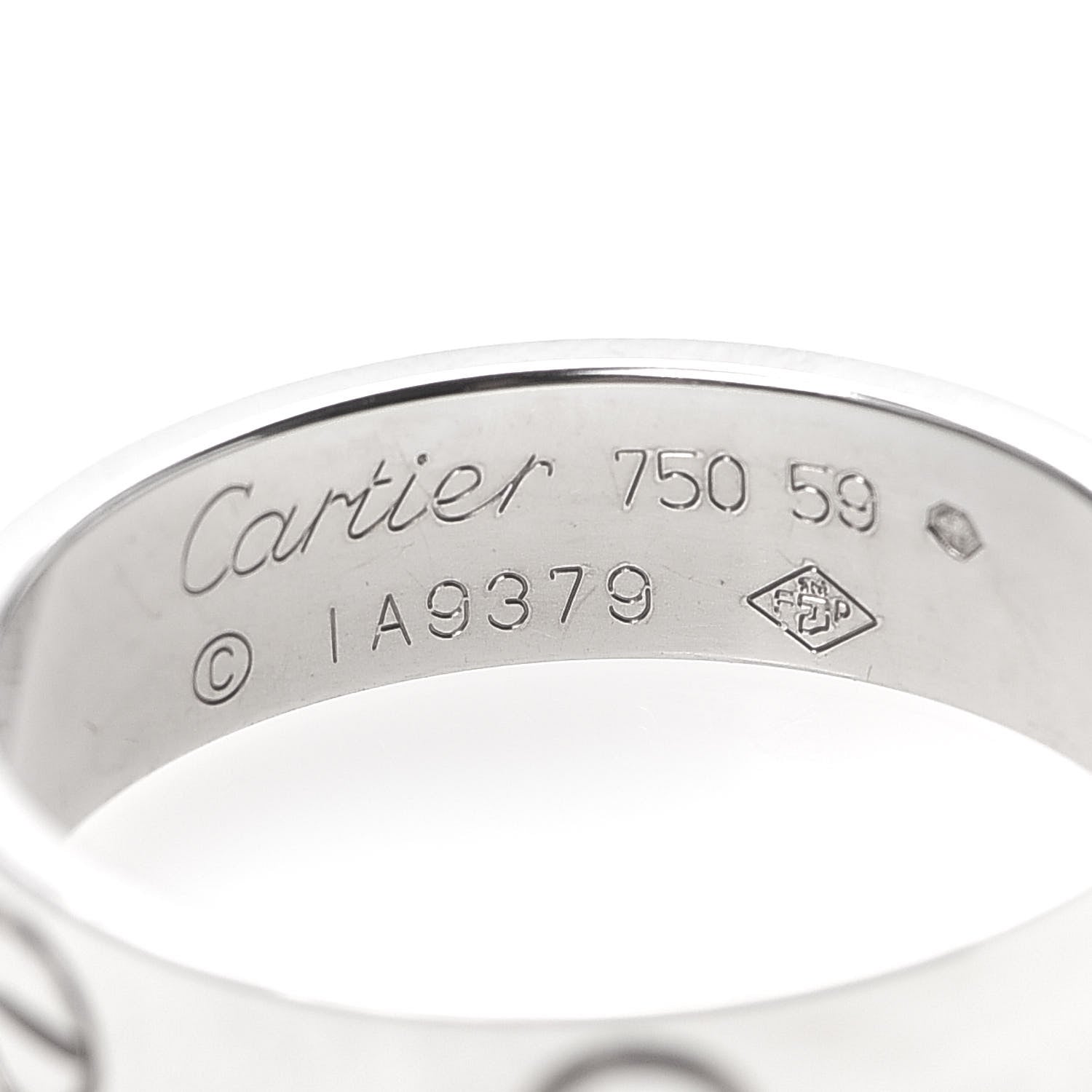Cartier 18K White Gold 5.5mm LOVE Ring 59 8.75 4 of 4