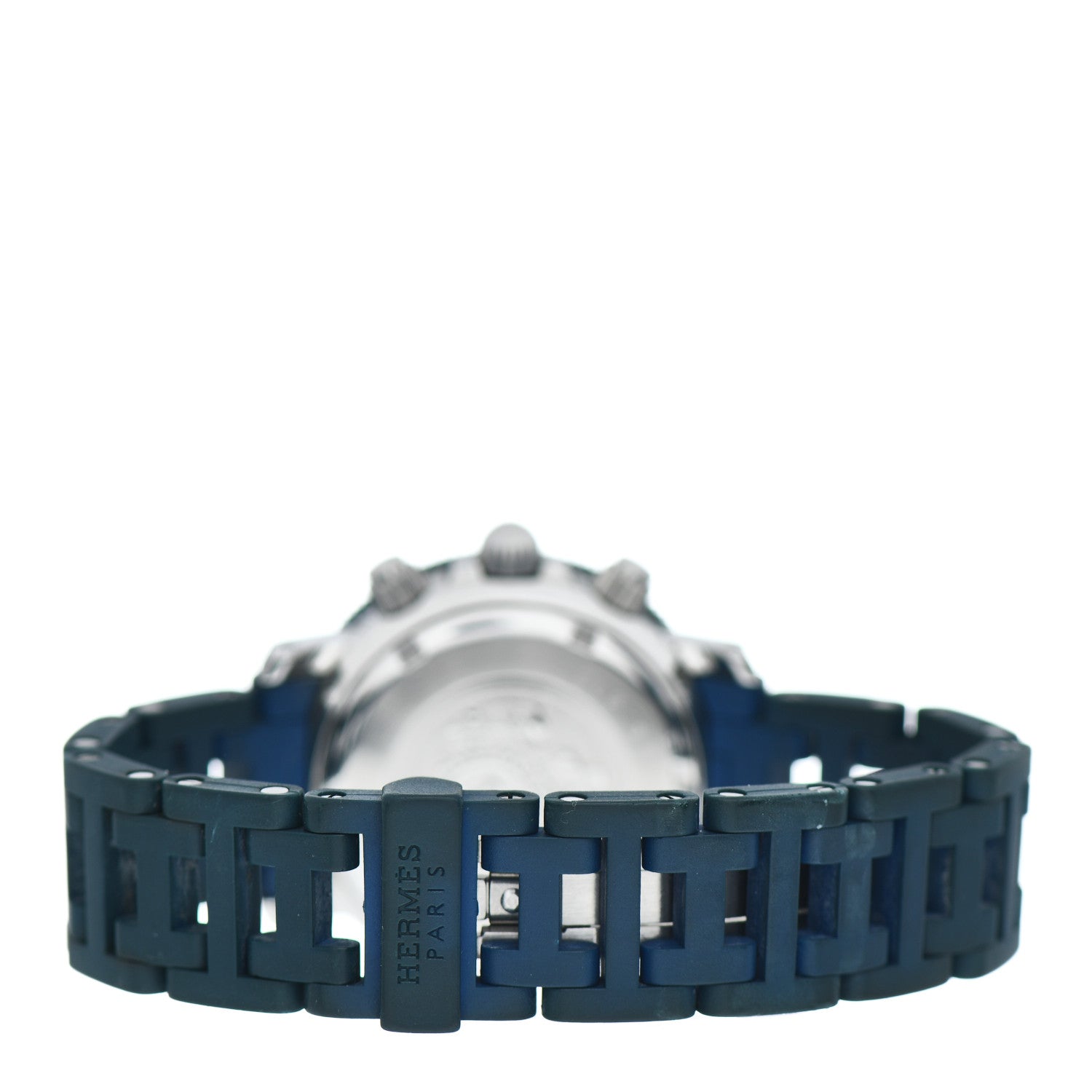Hermes Stainless Steel Rubber 33mm Clipper Chronograph Diver Watch Blue 3 of 4