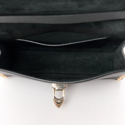 Valentino Garavani Pebbled Calfskin Medium Rockstud Flip Lock Crossbody Bag Black 4 of 9