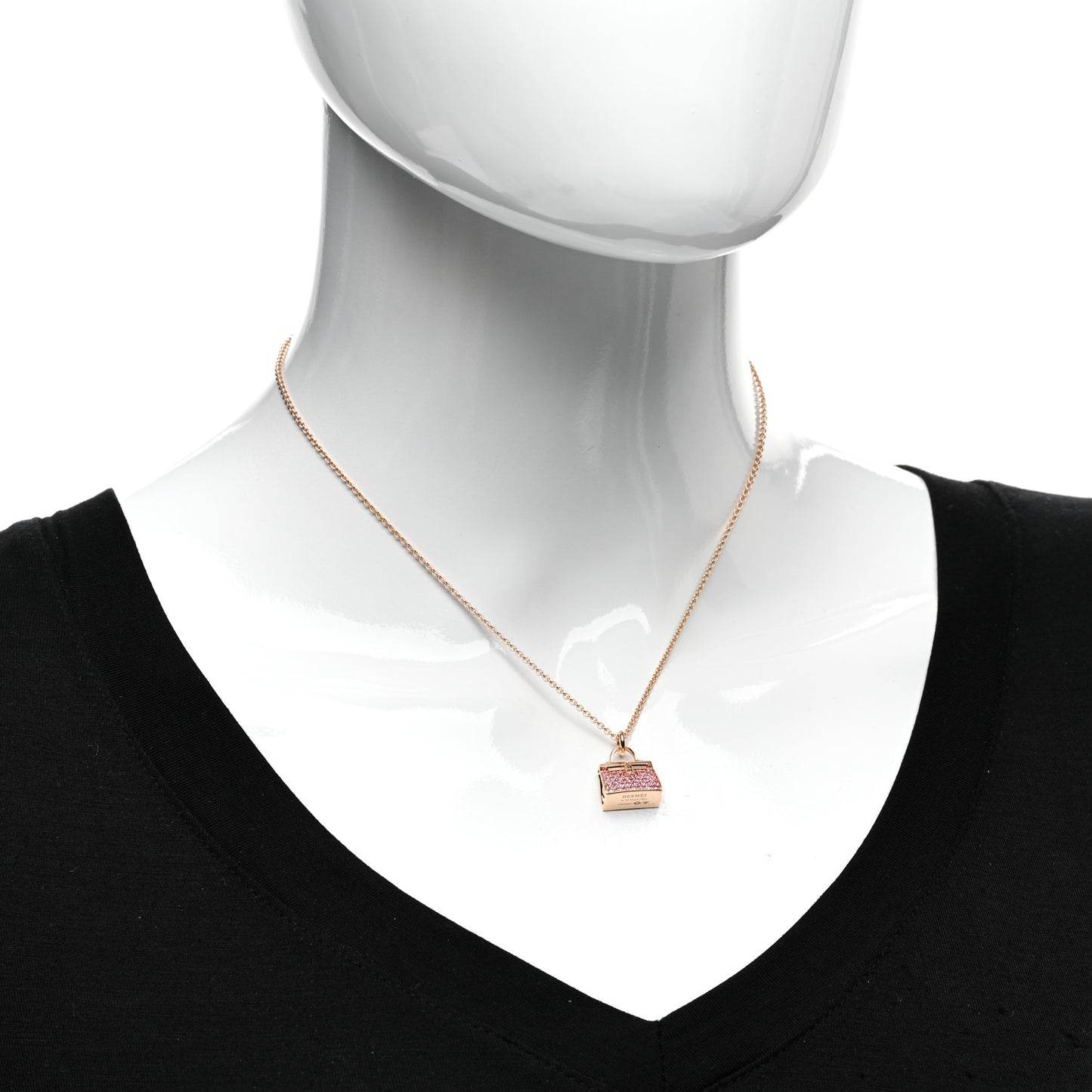 18K Rose Gold Pink Sapphire Kelly Amulettes Pendant Necklace