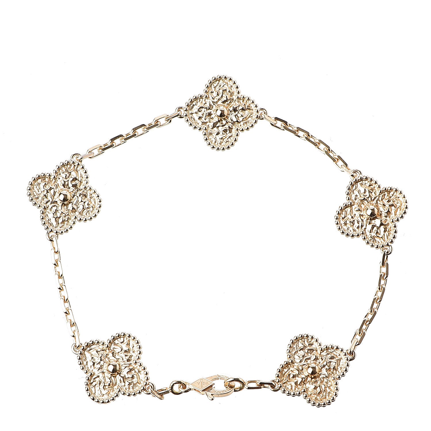 Van Cleef & Arpels 18K Yellow Gold 5 Motifs Vintage Alhambra Bracelet 3 of 5