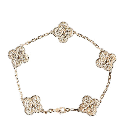 Van Cleef & Arpels 18K Yellow Gold 5 Motifs Vintage Alhambra Bracelet 3 of 5