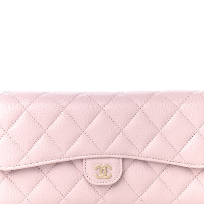 Chanel Caviar Quilted Large Gusset Flap Wallet Light Pink 9 of 12