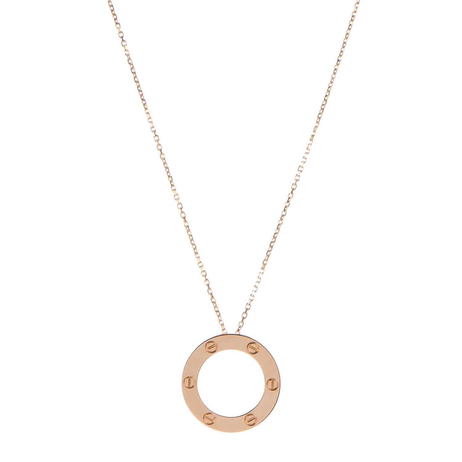 Cartier 18K Pink Gold LOVE Symbol Necklace 1 of 6