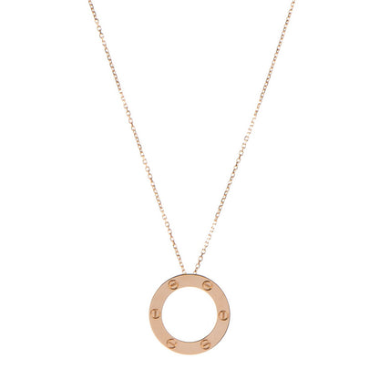 Cartier 18K Pink Gold LOVE Symbol Necklace 1 of 6