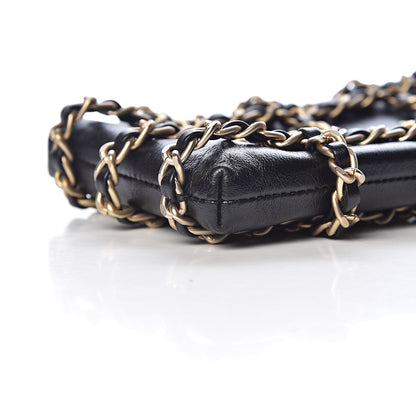 Chanel Lambskin Tech Me Out Clutch With Chain Black 10 of 12