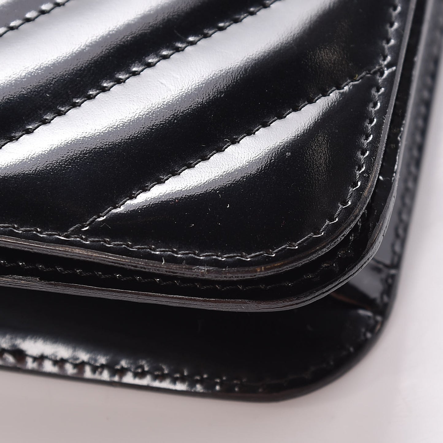 Patent Small Single Flap Bag Black