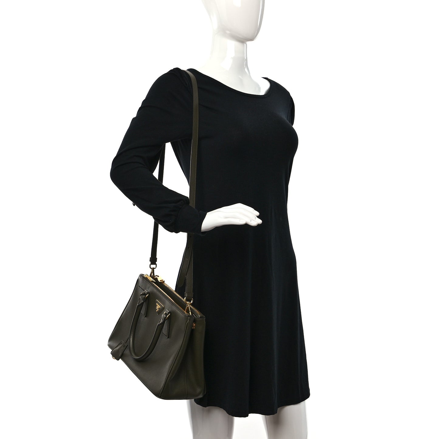 Saffiano Small Galleria Double Zip Tote Militare
