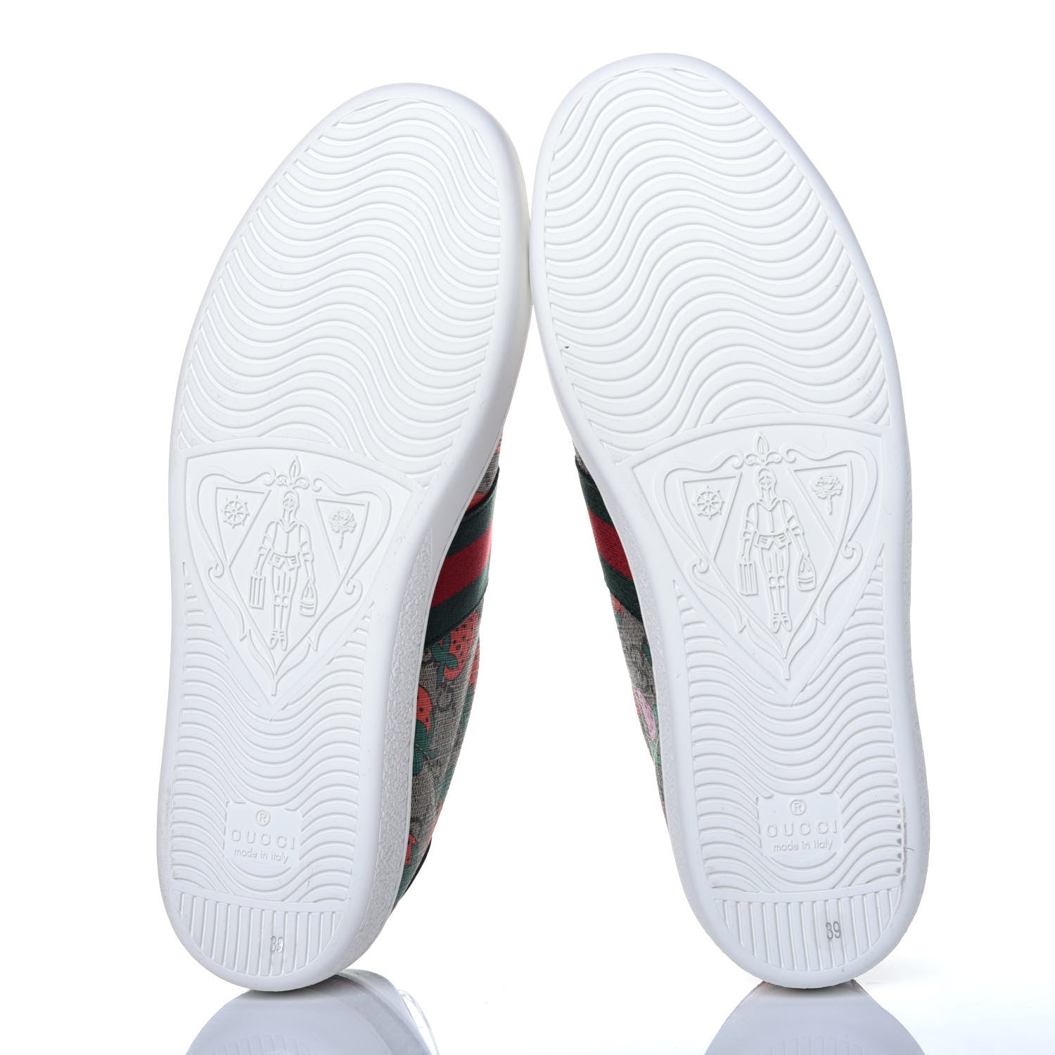 Gucci GG Supreme Monogram Strawberry Web Womens Ace Sneakers 39 Beige Multicolor Red Green 6 of 10