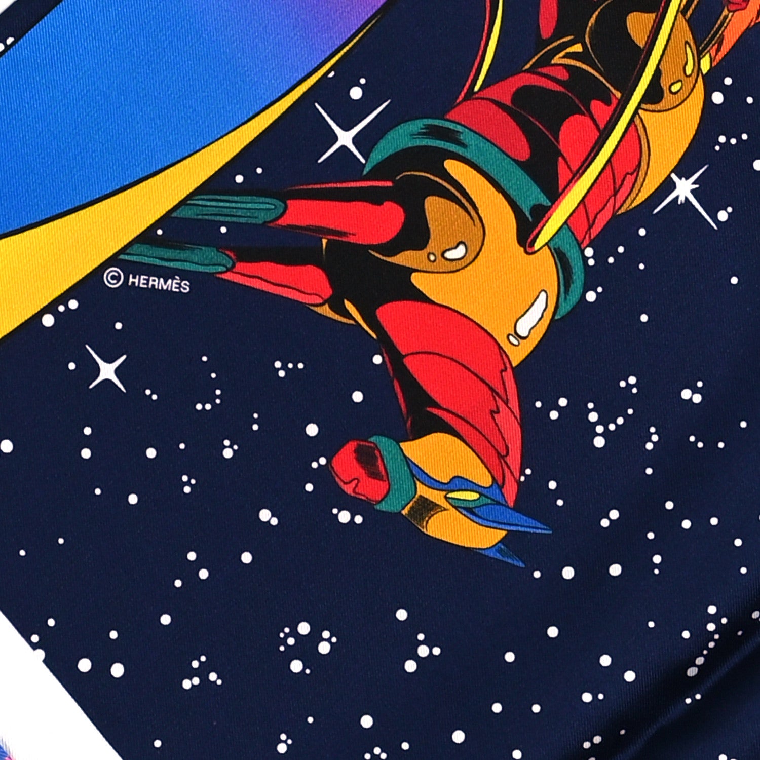 Hermes Silk Space Derby Scarf 90 Marine Rose Vif Multicolor 4 of 5