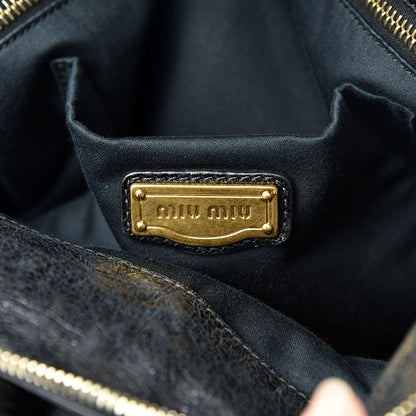 Miu Miu Vitello Lux Bow Tote Black 5 of 9