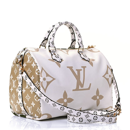 Louis Vuitton Monogram Giant Speedy Bandouliere 30 Kaki Beige 2 of 4