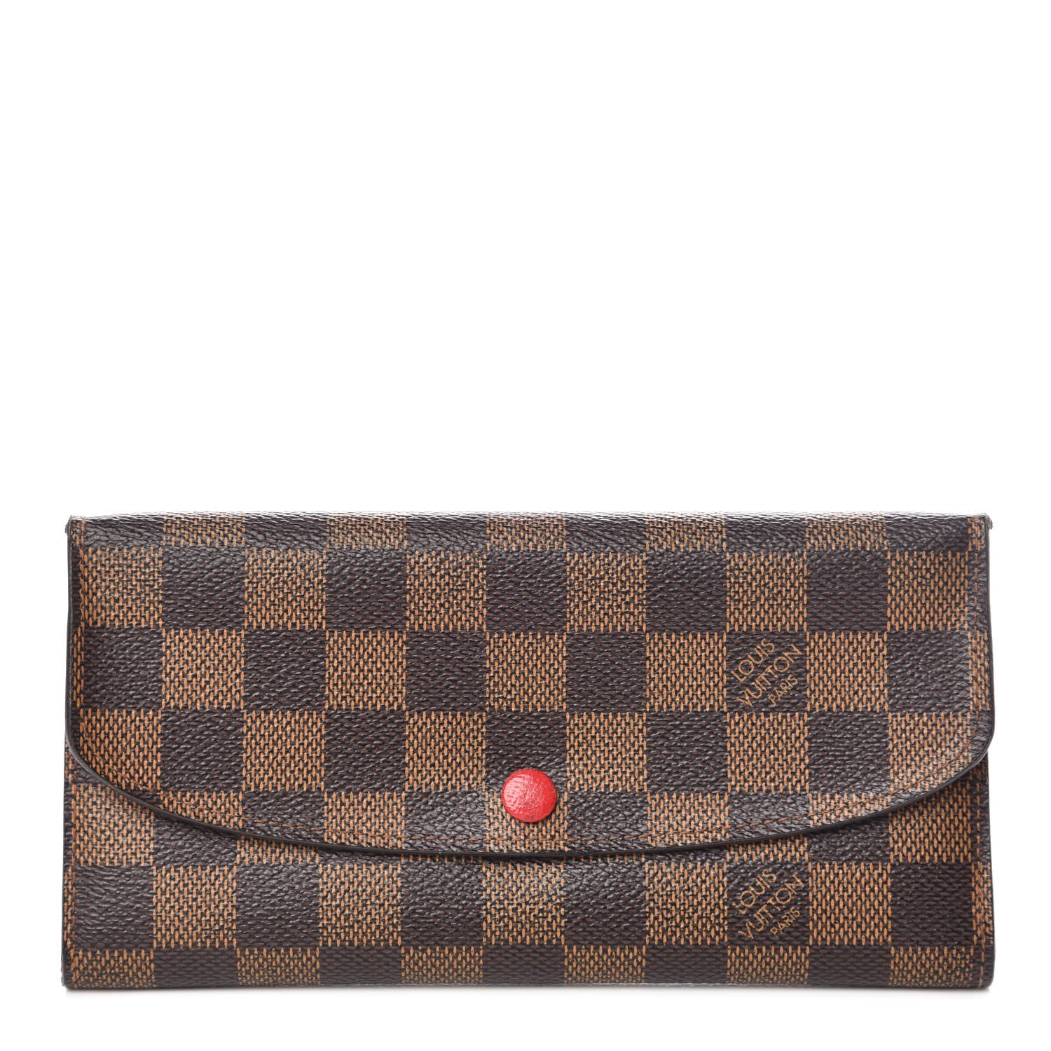Louis Vuitton Damier Ebene Emilie Wallet Red 1 of 11