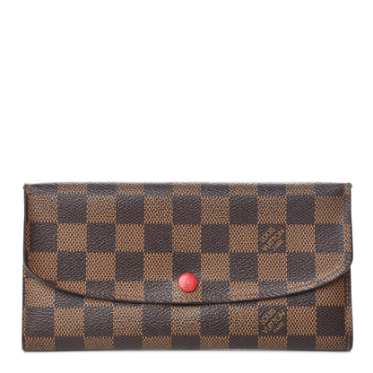Louis Vuitton Damier Ebene Emilie Wallet Red 1 of 11