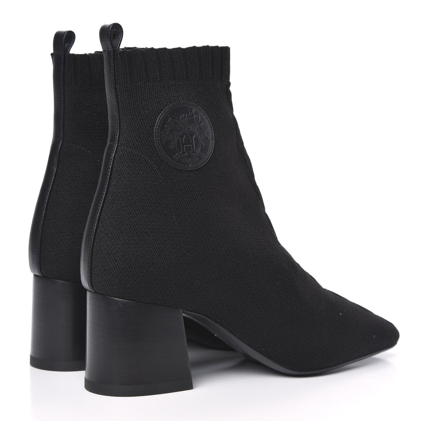 Knit Calfskin Volver Ankle Boots 37 Black