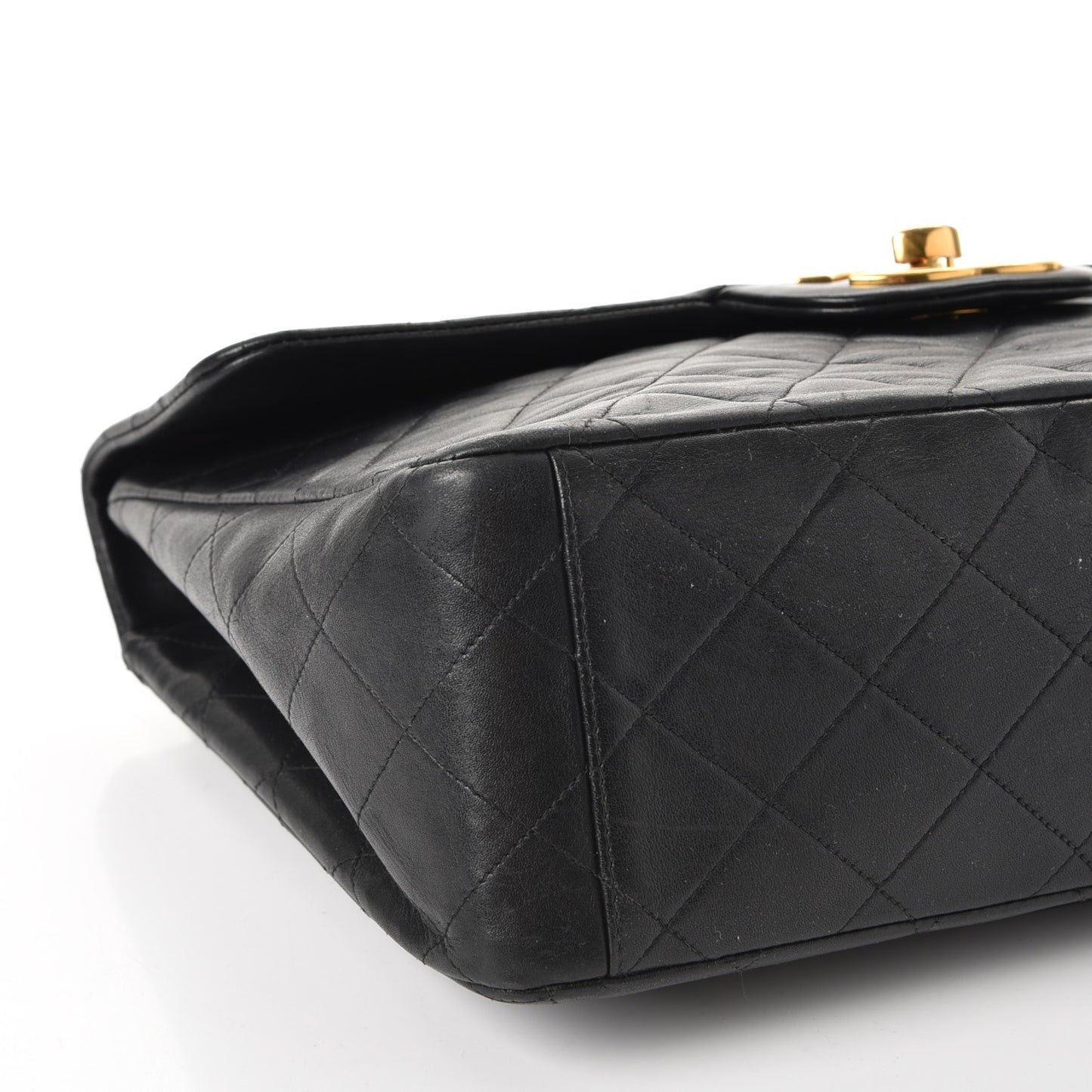 Lambskin Quilted XL Jumbo Single Flap Black