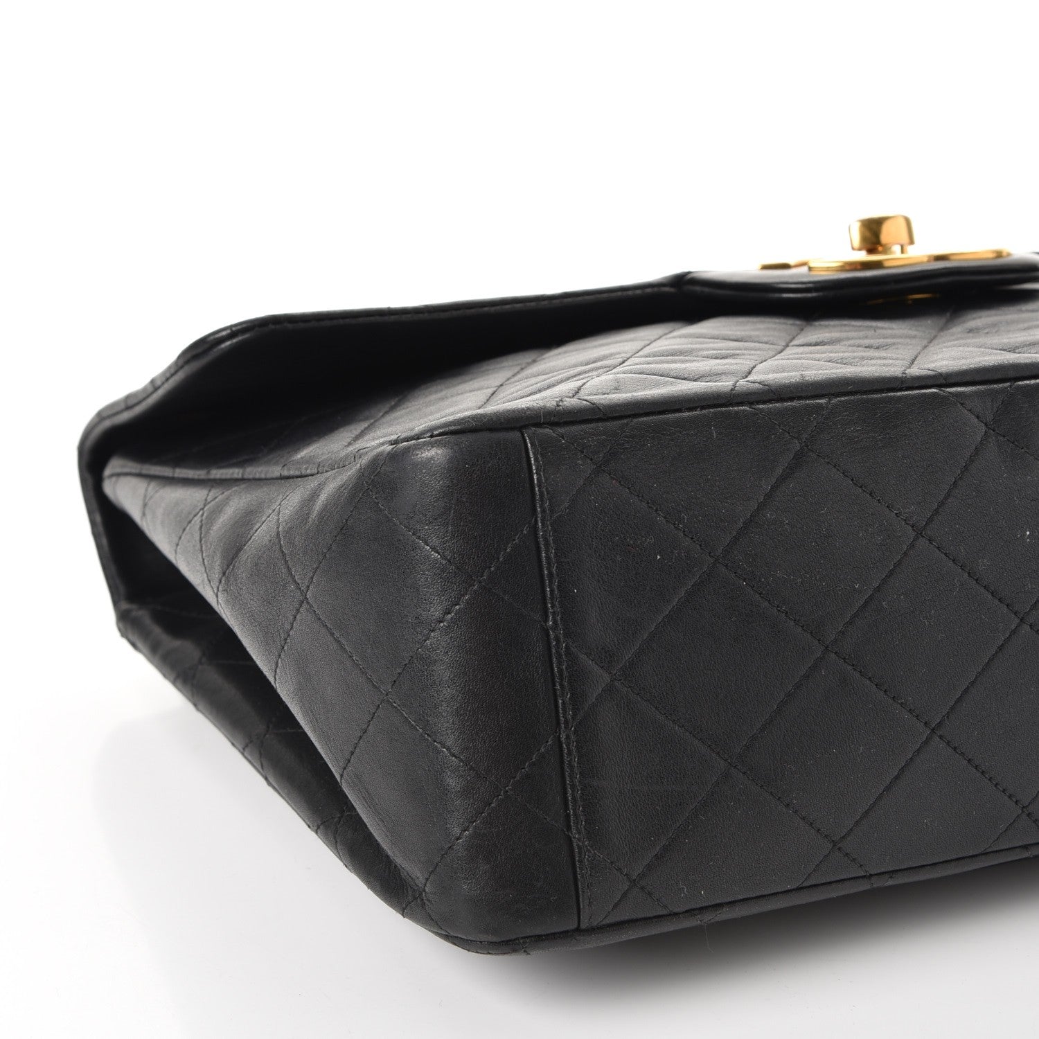 Chanel Lambskin Quilted XL Jumbo Single Flap Black 12 of 14