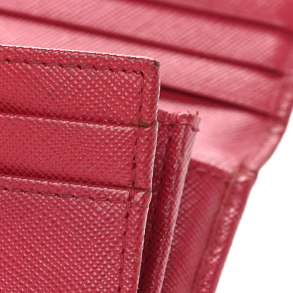 Prada Saffiano Triangle Continental Flap Wallet Peonia 7 of 15