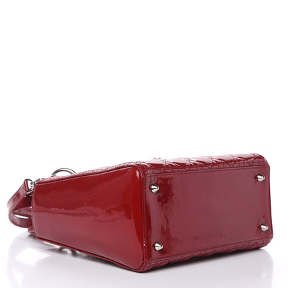 Christian Dior Patent Cannage Medium Lady Dior Red 4 of 12