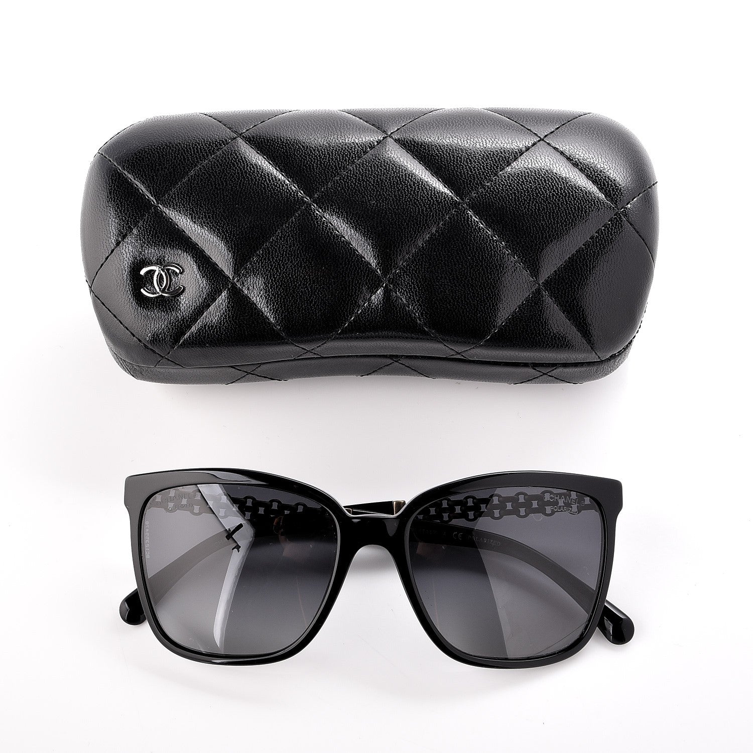 Chanel Polarized Square Chain PSunglasses 5325 Black 6 of 6