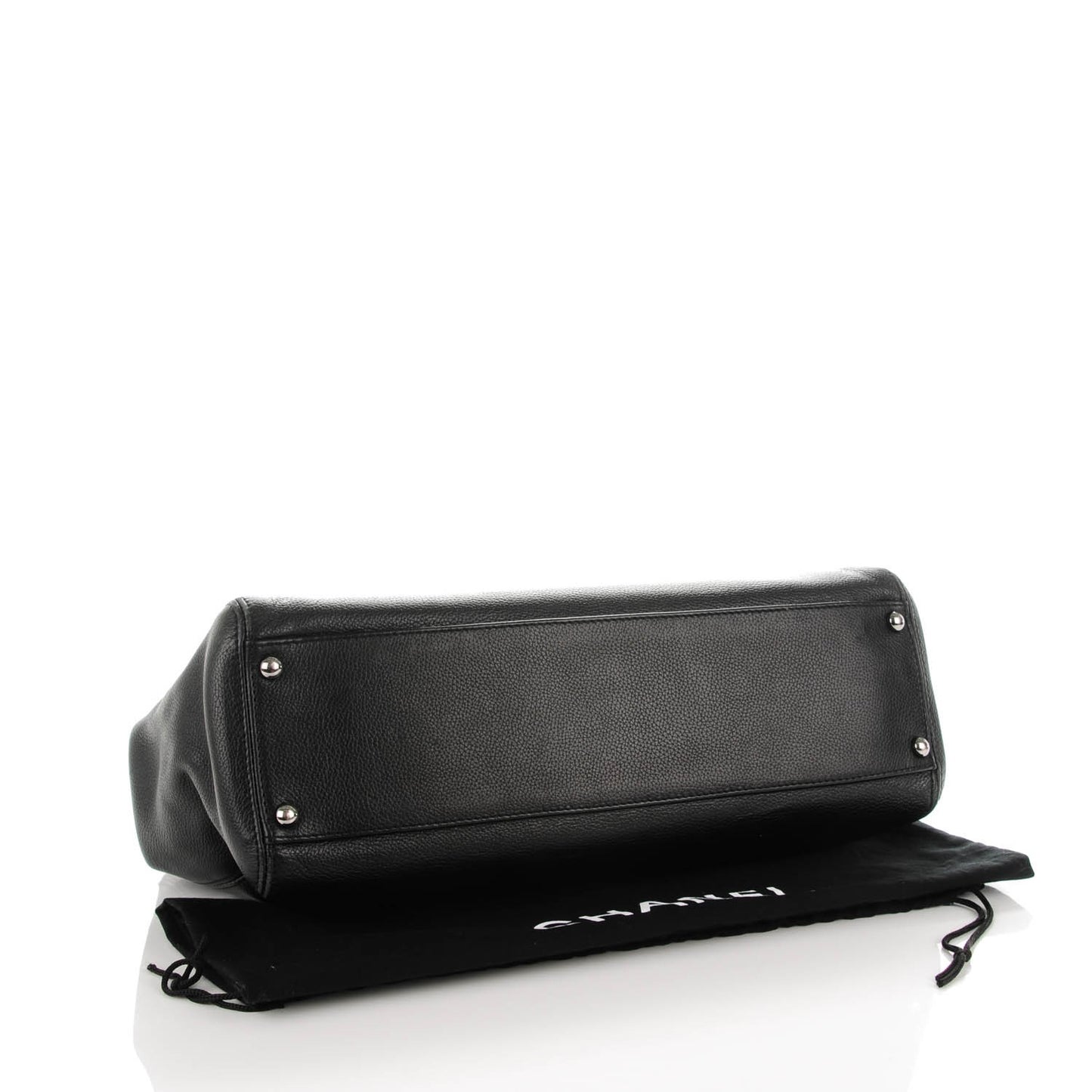 Calfskin Mademoiselle Lock Cerf Shopper Tote Black