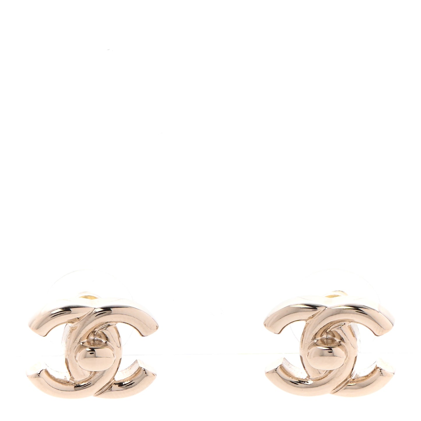 Metal CC Turnlock Earrings Gold