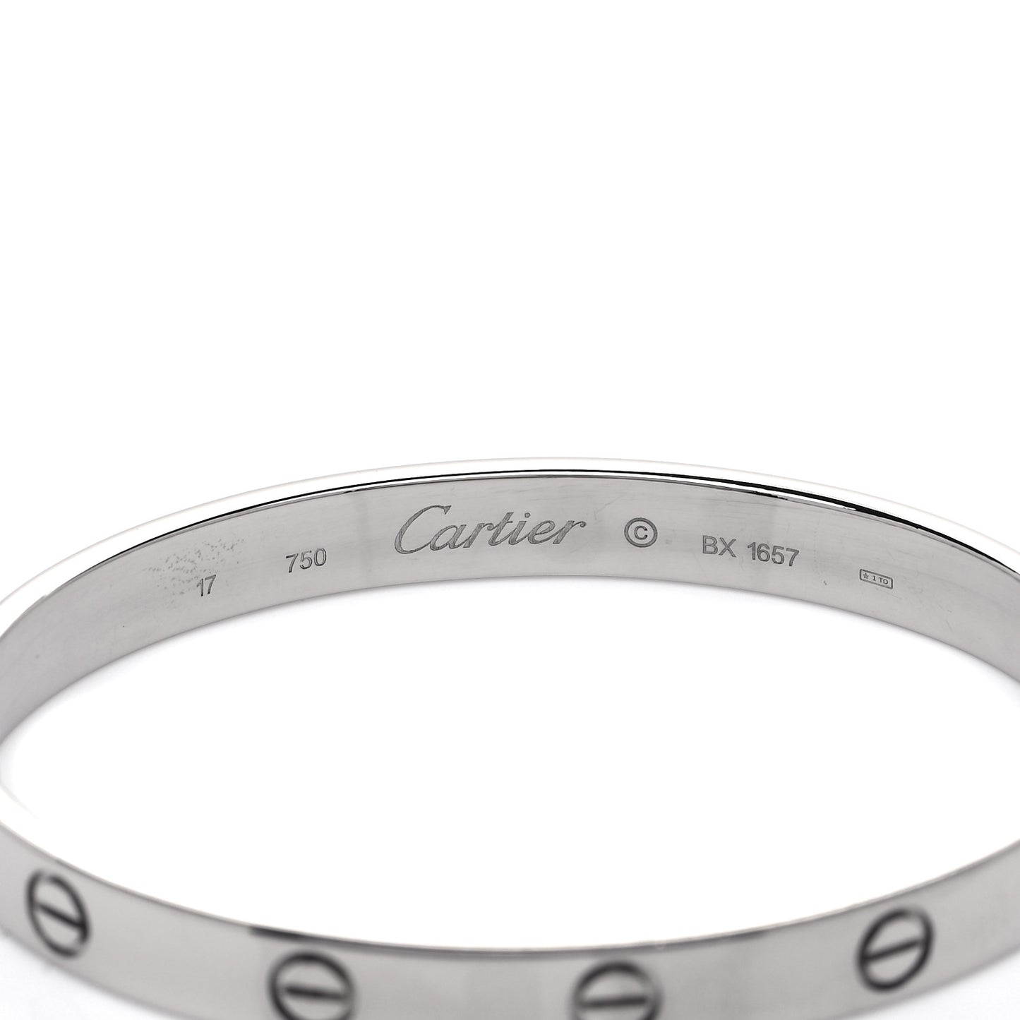 18K White Gold LOVE Bracelet 17
