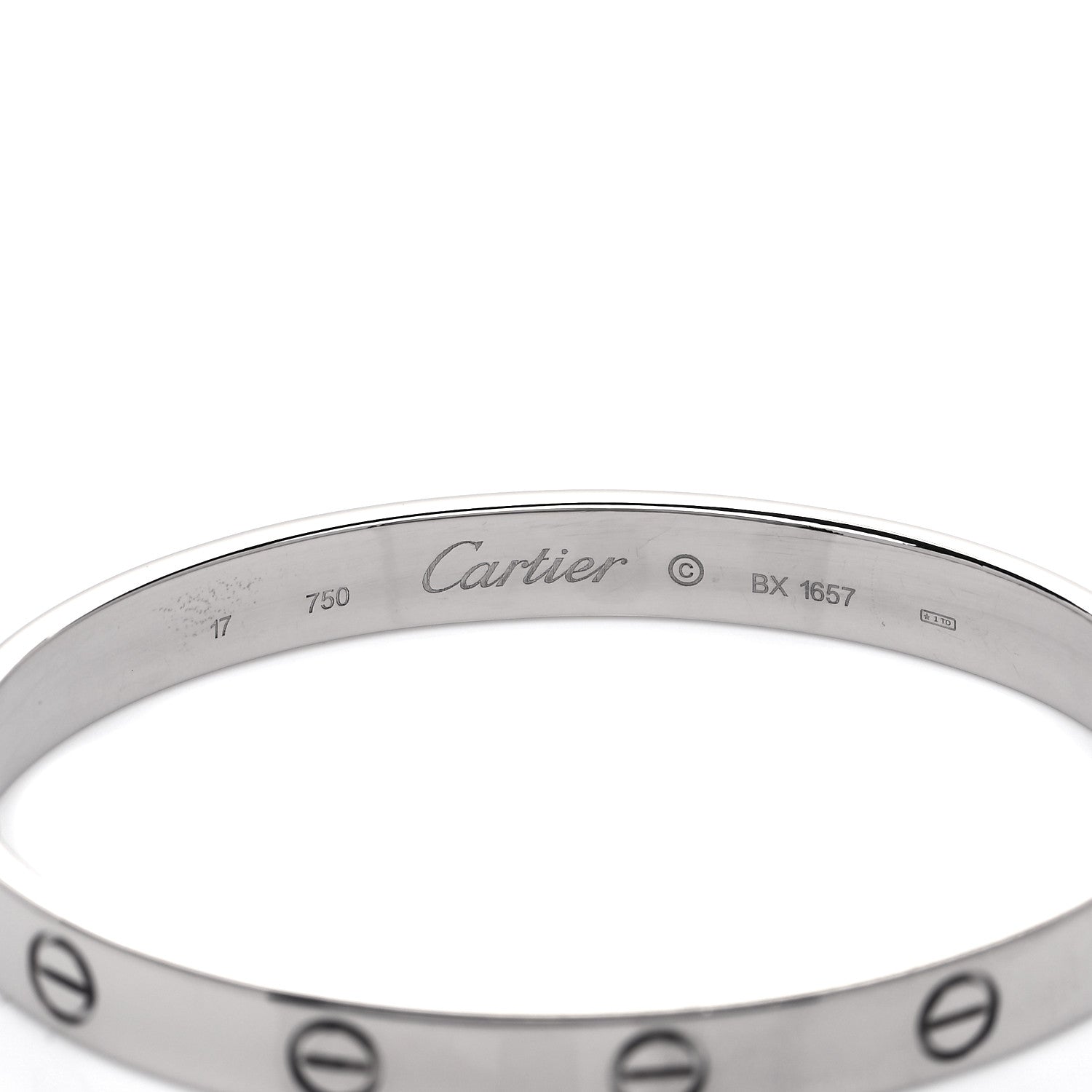 Cartier 18K White Gold LOVE Bracelet 17 4 of 7