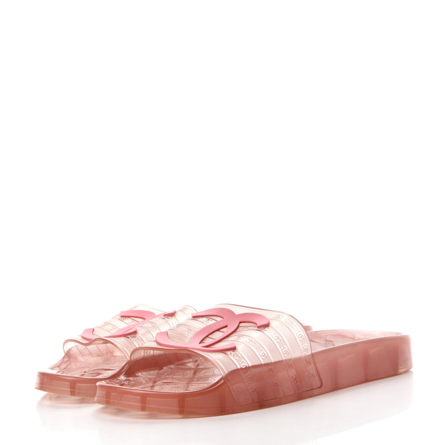 PVC Transparent CC Flat Slide Sandals 39 Pink