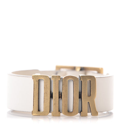 Christian Dior Calfskin Logo Bracelet White 1 of 4