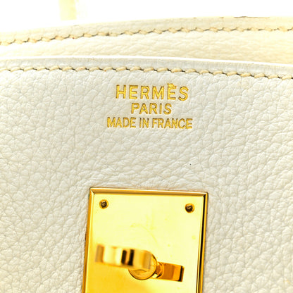 Hermes Taurillon Clemence Birkin 35 White 12 of 16