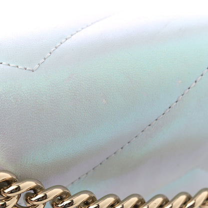 Gucci Iridescent Nappa Chevron Matelasse Small GG Marmont Shoulder Bag Iridescent Snow Light Blue 13 of 17