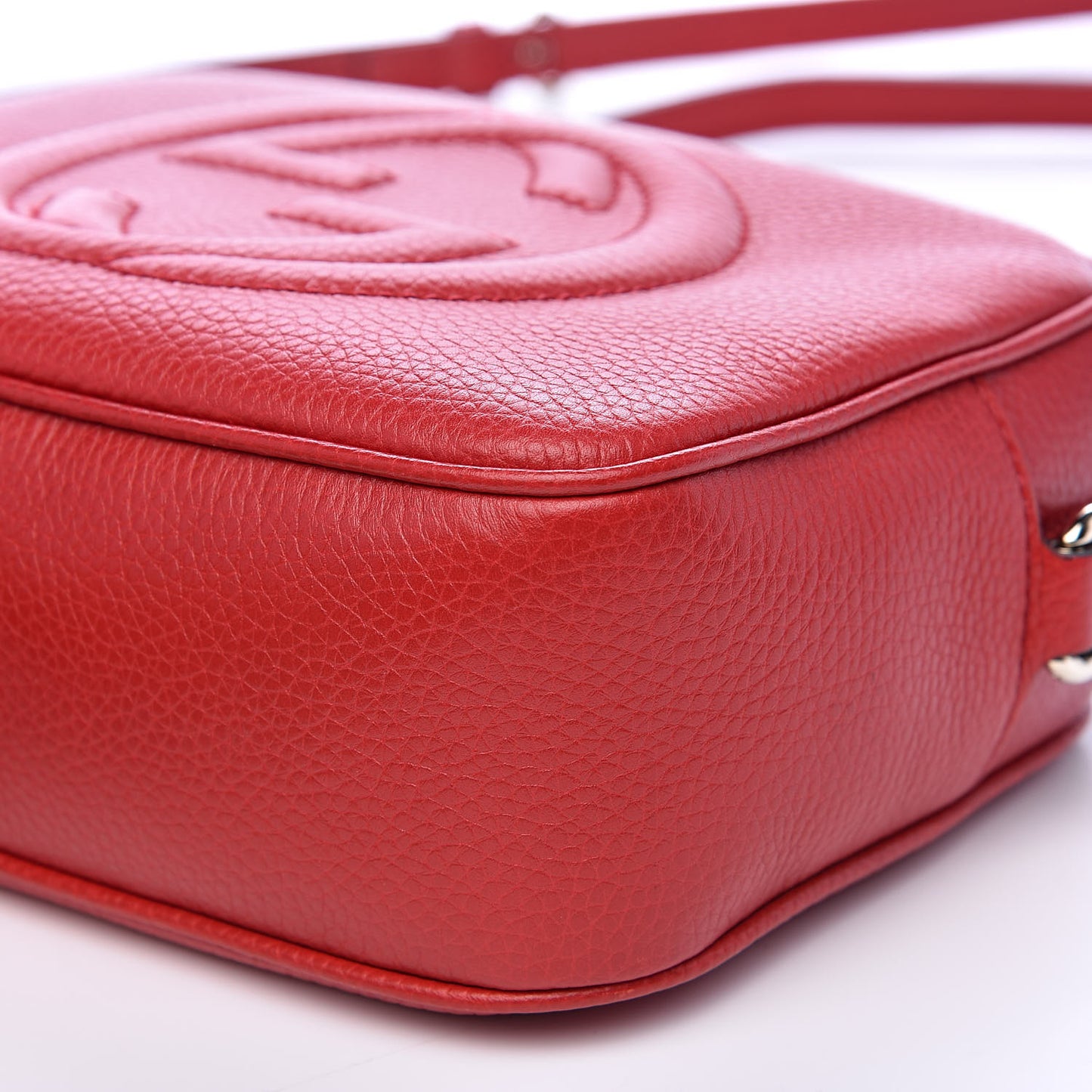 Pebbled Calfskin Small Soho Disco Bag Tabasco Red
