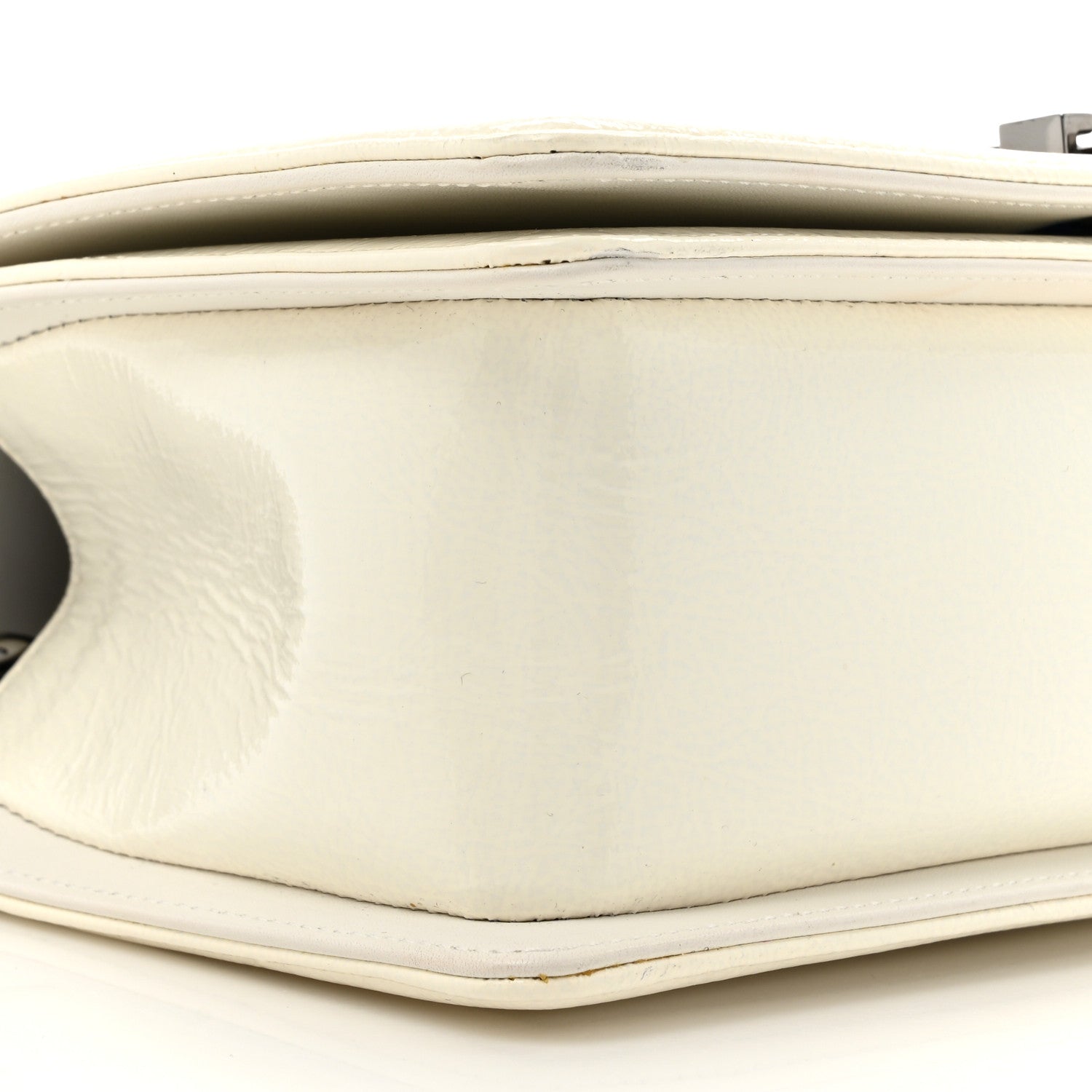 Chanel Patent Tweed Medium Boy Flap White 10 of 13