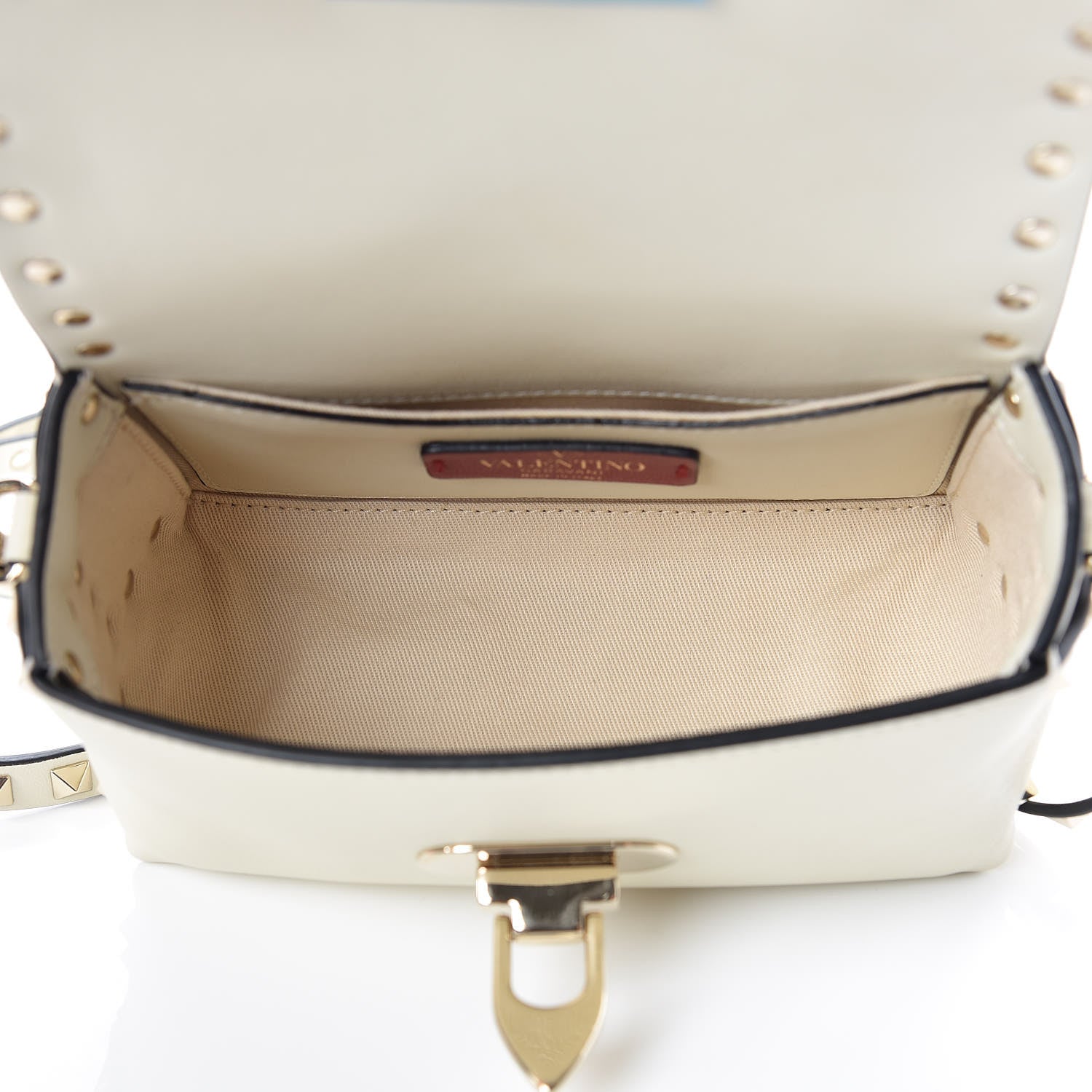 Valentino Garavani Calfskin Mini Rockstud Crossbody Bag Ivory 7 of 9