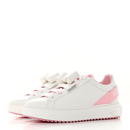 Louis Vuitton Calfskin Time Out Bow Sneakers 40 White Pink 3 of 8