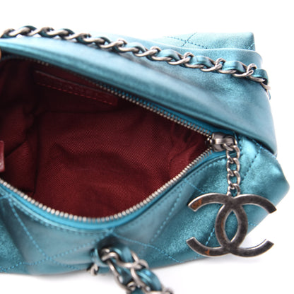 Chanel Metallic Calfskin Quilted Baluchon Turquoise 5 of 12