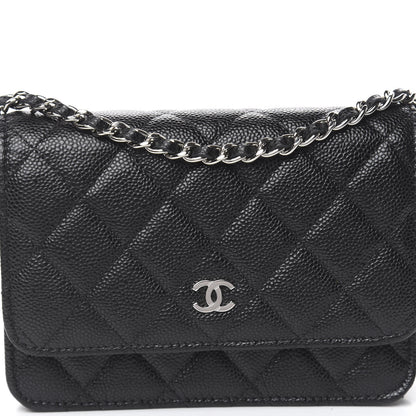 Chanel Caviar Quilted Mini Wallet On Chain WOC Black 8 of 10