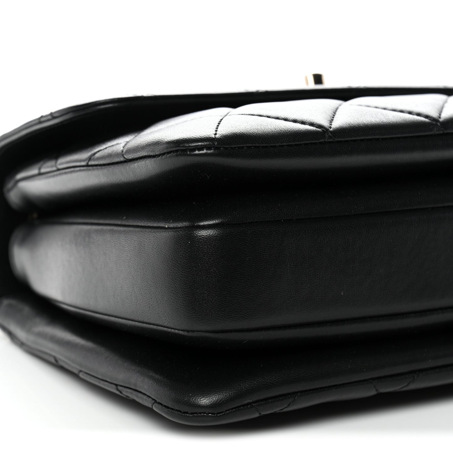 Lambskin Quilted Small Trendy CC Dual Handle Flap Bag Black