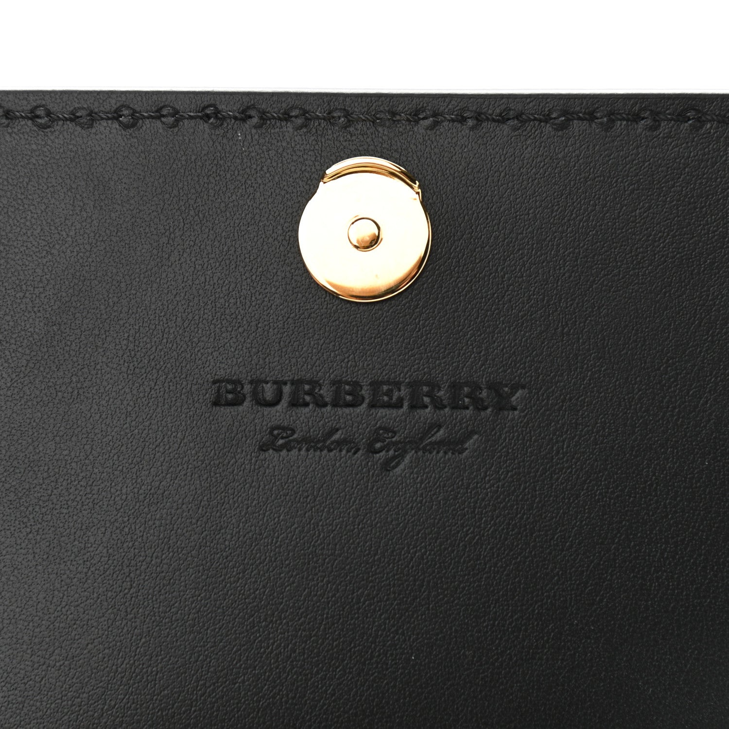 Burberry Derby Calfskin House Check Wallet On Chain Black 6 of 10